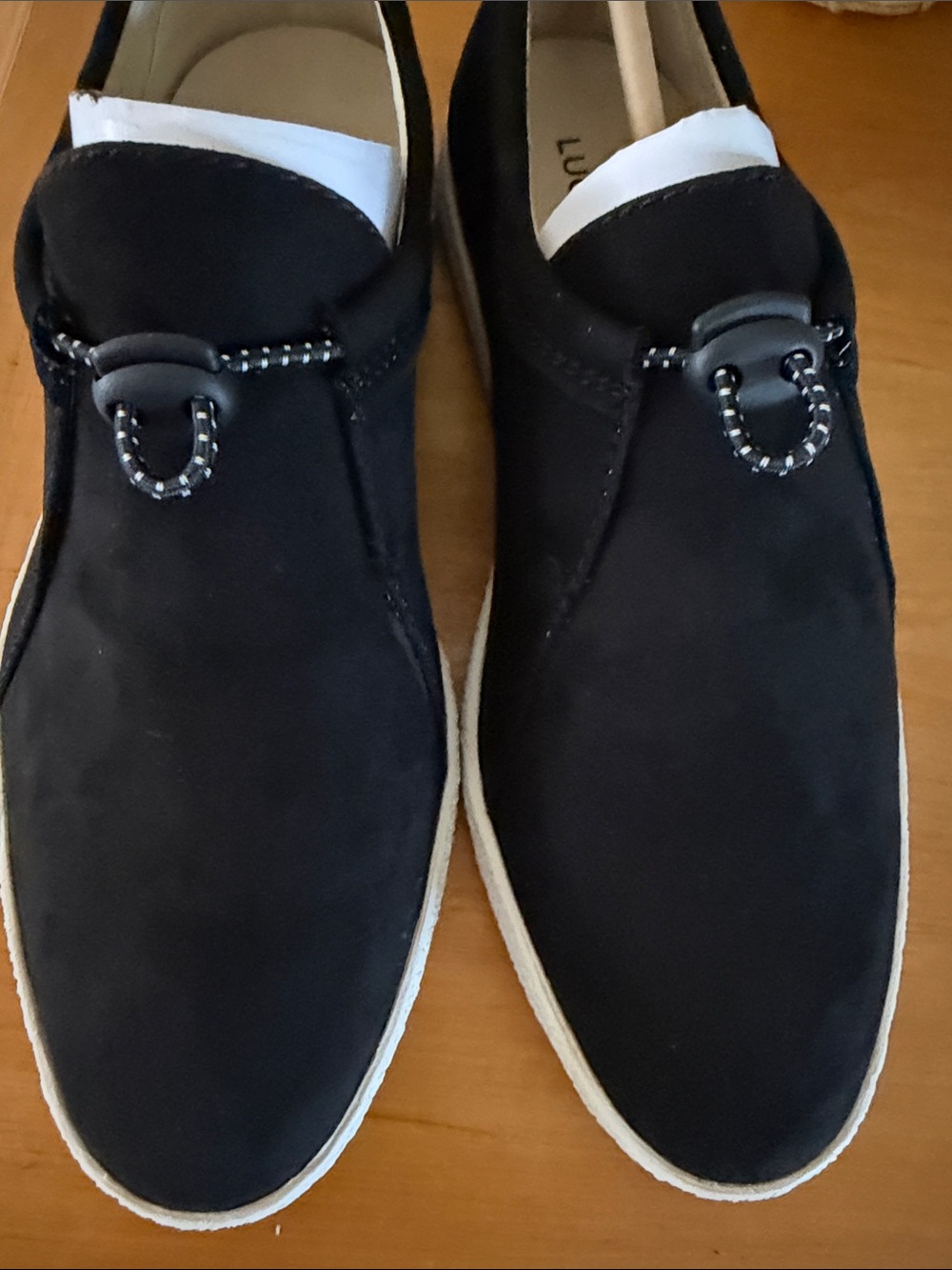 Lucky Brand Black Suede Slip-On Sneakers with White Sole - Picture 11 of 13